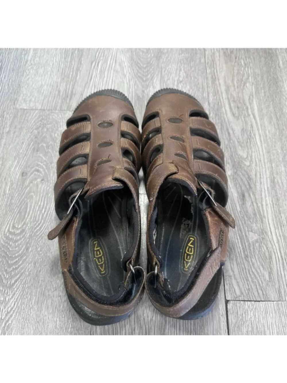 Keen Leather Sandals Mens Size 10 Brown Hiking Closed Toe Buckle Adjustable